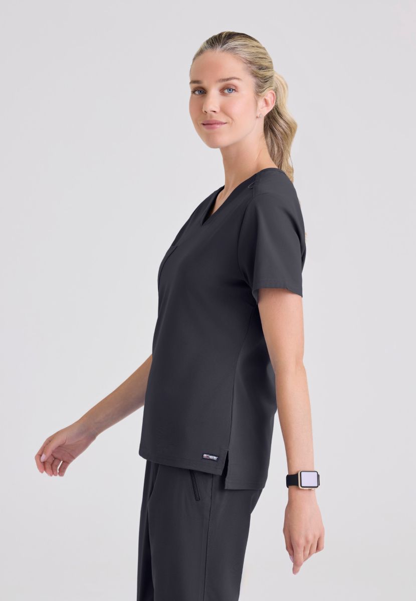 Grey's Anatomy Bree Tuck-in Scrub Top | Steel