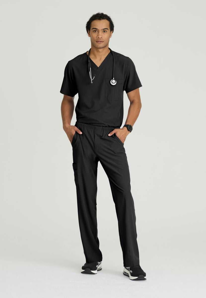 SKECHERS MALE STRUCTURE V-NECK TOP | BLACK