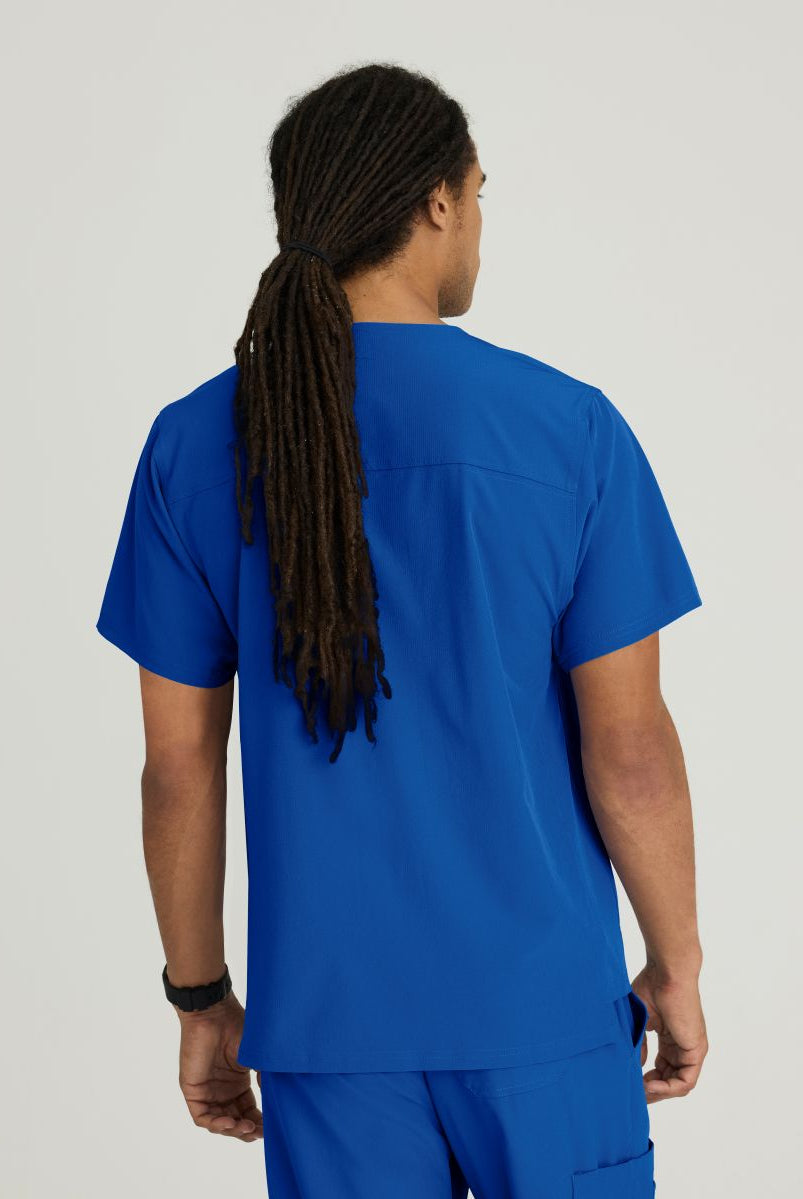 SKECHERS MALE STRUCTURE V-NECK TOP | New Royal