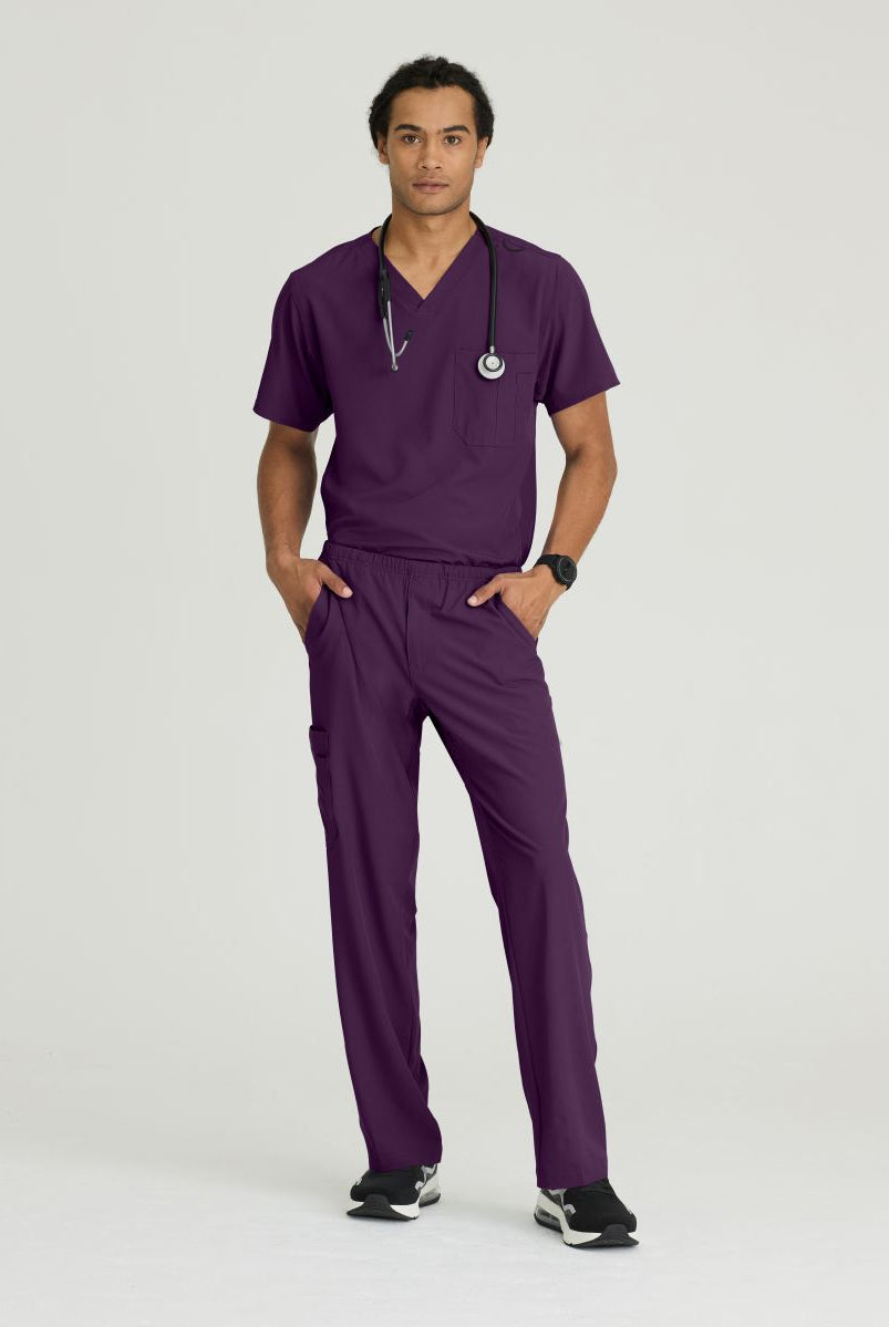 SKECHERS MALE STRUCTURE V-NECK TOP | Eggplant
