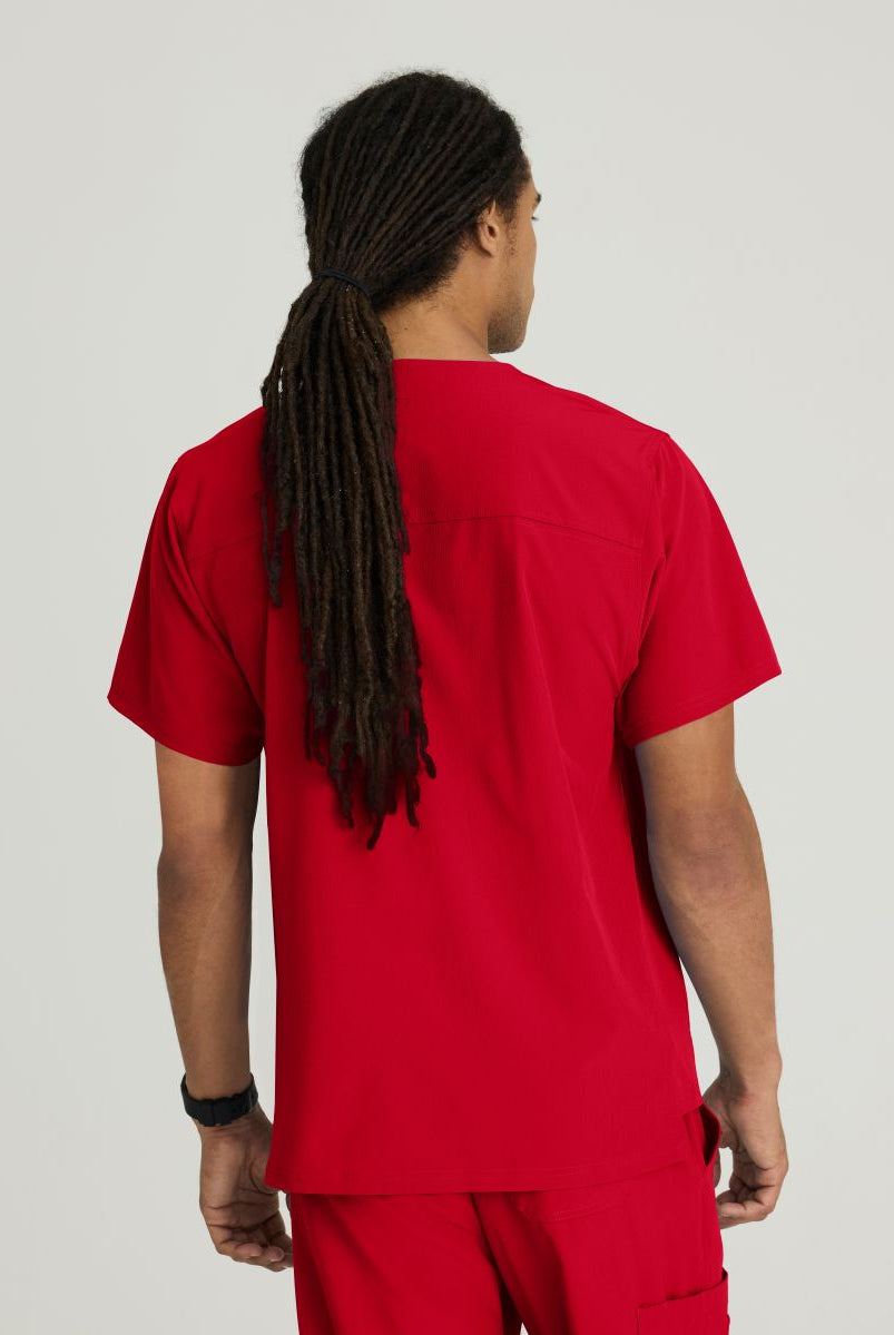 SKECHERS MALE STRUCTURE V-NECK TOP | RED