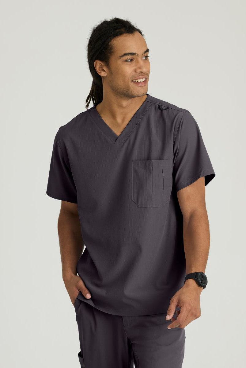 Skechers Structure V-Neck Top | Pewter Grey