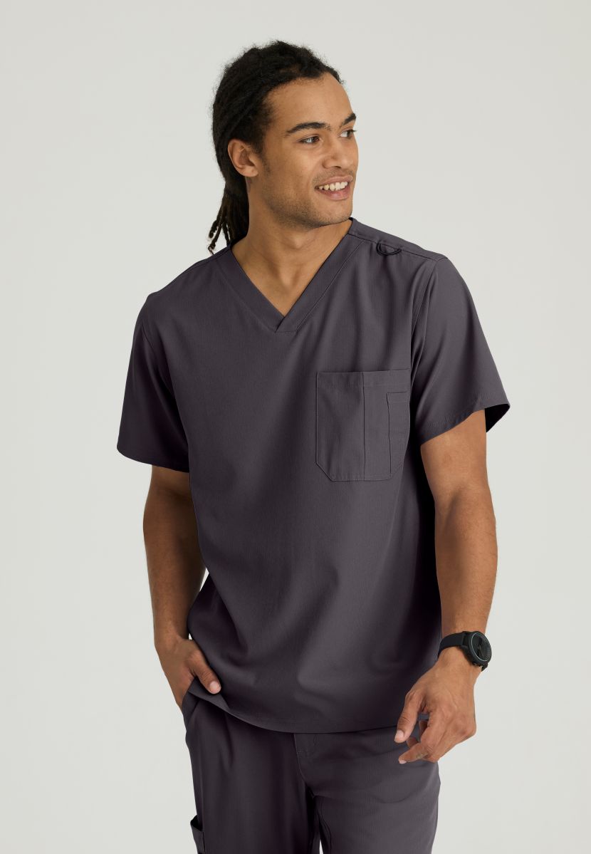 Skechers Structure V-Neck Top | Pewter Grey