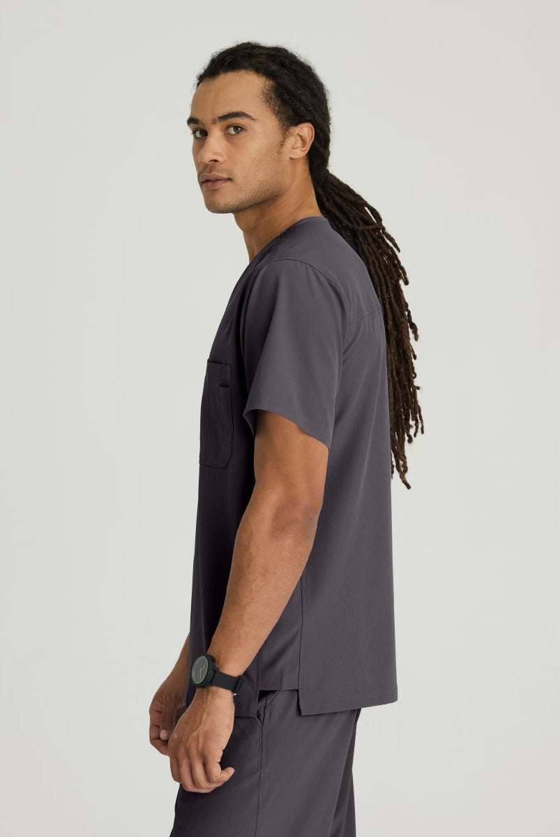 Skechers Structure V-Neck Top | Pewter Grey
