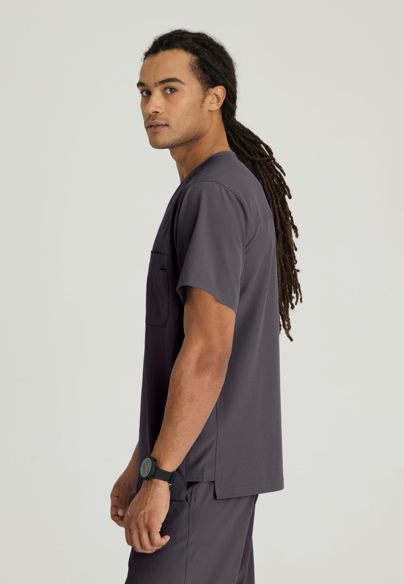 Skechers Structure V-Neck Top | Pewter Grey