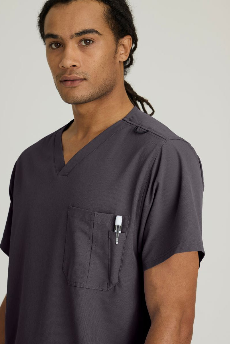 Skechers Structure V-Neck Top | Pewter Grey