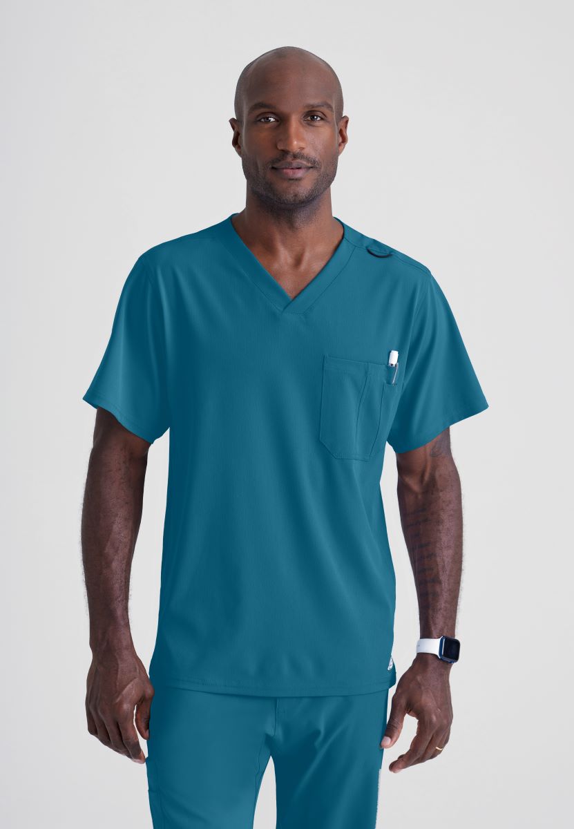SKECHERS MALE STRUCTURE V-NECK TOP | Bahama / Caribbean