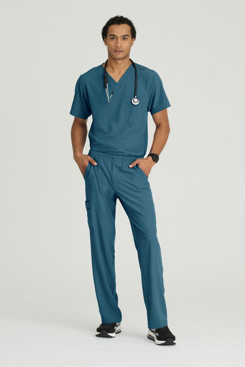 SKECHERS MALE STRUCTURE V-NECK TOP | Caribbean