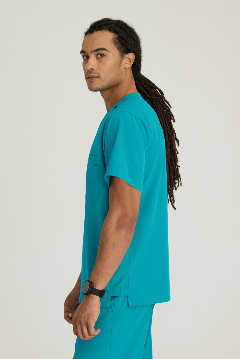 SKECHERS MALE STRUCTURE V-NECK TOP | Teal