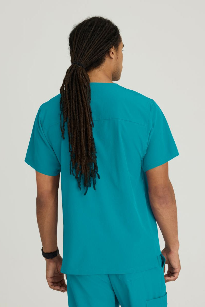 SKECHERS MALE STRUCTURE V-NECK TOP | Teal