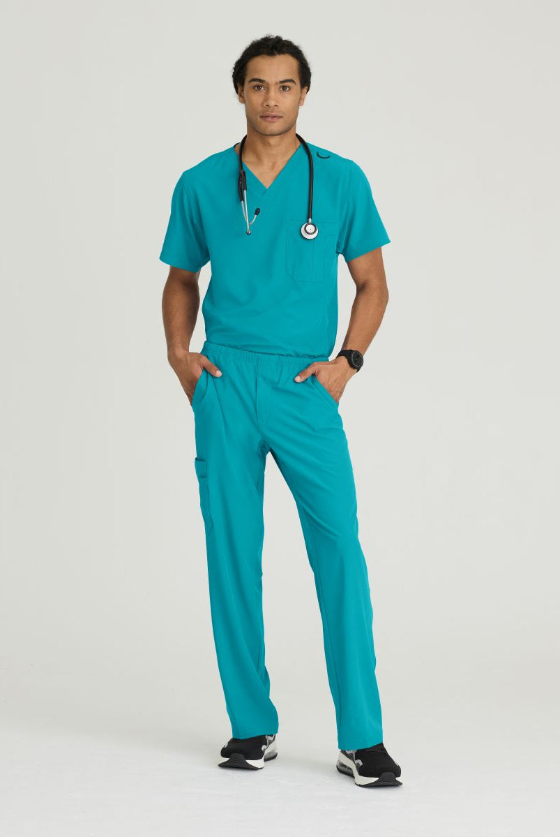 SKECHERS MALE STRUCTURE V-NECK TOP | Teal