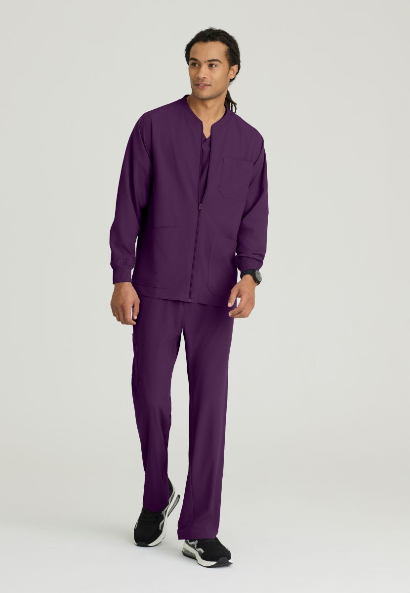 Skechers Men's 3 Pocket Warm-Up Zip Jacket | Eggplant