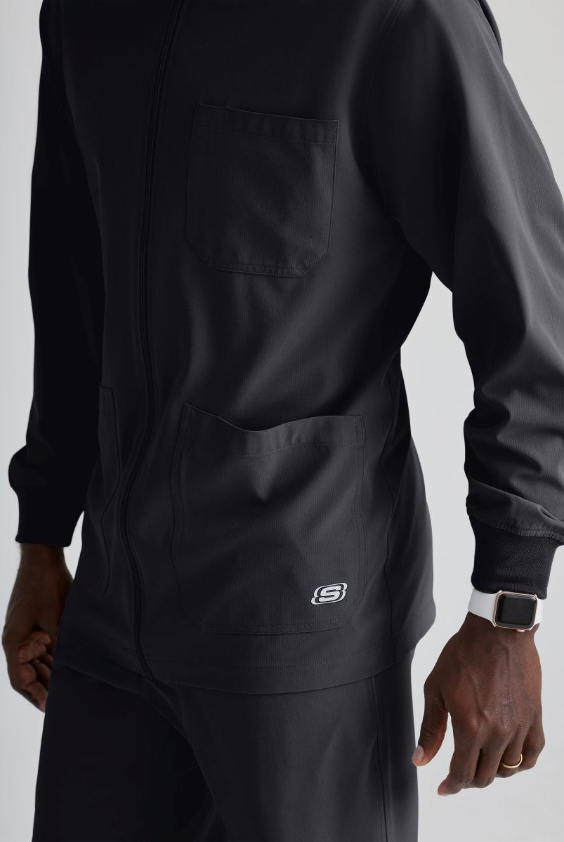 Skechers Men's 3 Pocket Warm-Up Zip Jacket | Pewter Grey