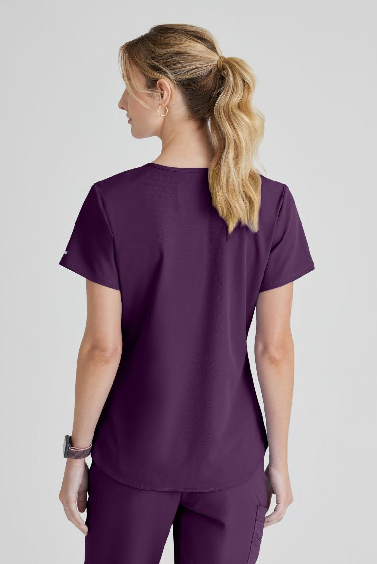 SKECHERS BREEZE 3-POCKET SHAPED HEM TOP | Eggplant
