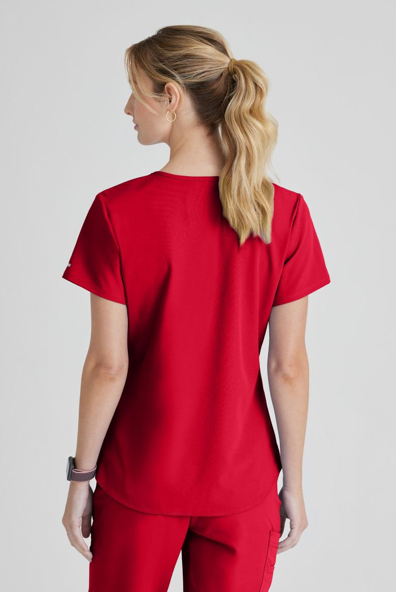 SKECHERS BREEZE 3-POCKET SHAPED HEM TOP | RED