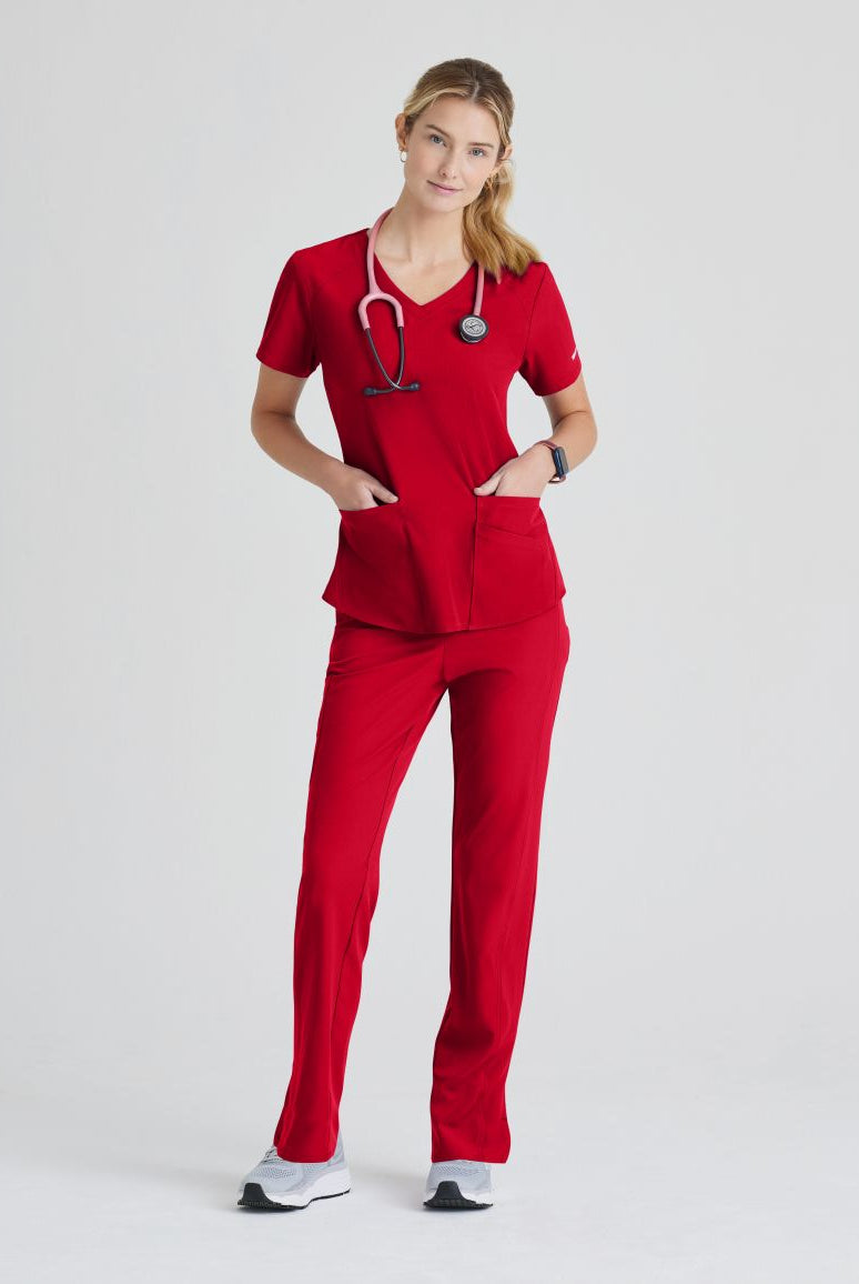 SKECHERS BREEZE 3-POCKET SHAPED HEM TOP | RED
