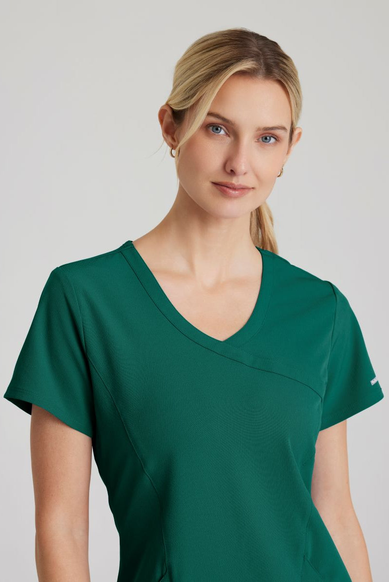 Skechers Reliance 3-Pocket Wrap Effect Scrub Top | Hunter Green