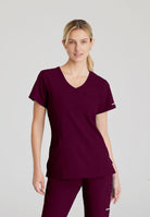 Skechers Reliance 3-Pocket Wrap Effect Scrub Top | Wine