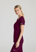 Skechers Reliance 3-Pocket Wrap Effect Scrub Top | Wine
