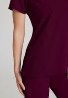 Skechers Reliance 3-Pocket Wrap Effect Scrub Top | Wine