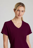 Skechers Reliance 3-Pocket Wrap Effect Scrub Top | Wine