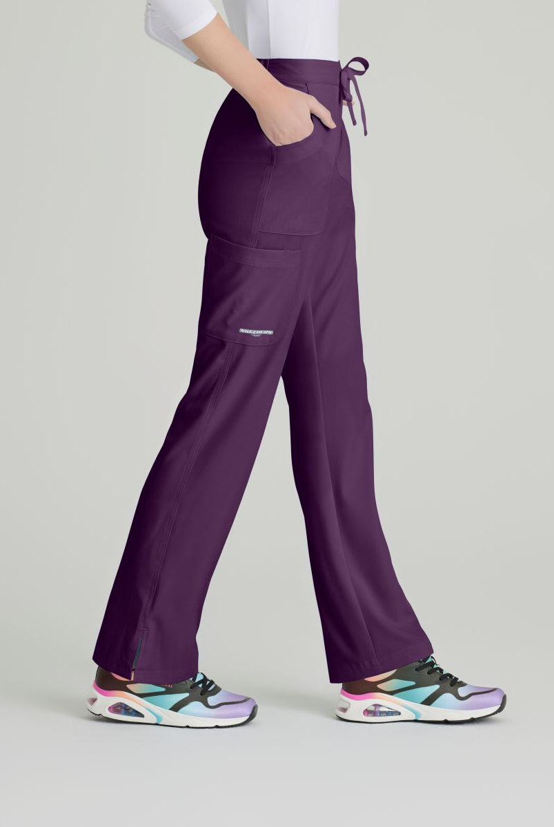 Skechers Reliance 3-Pocket Flat Front Scrub Trousers | Eggplant