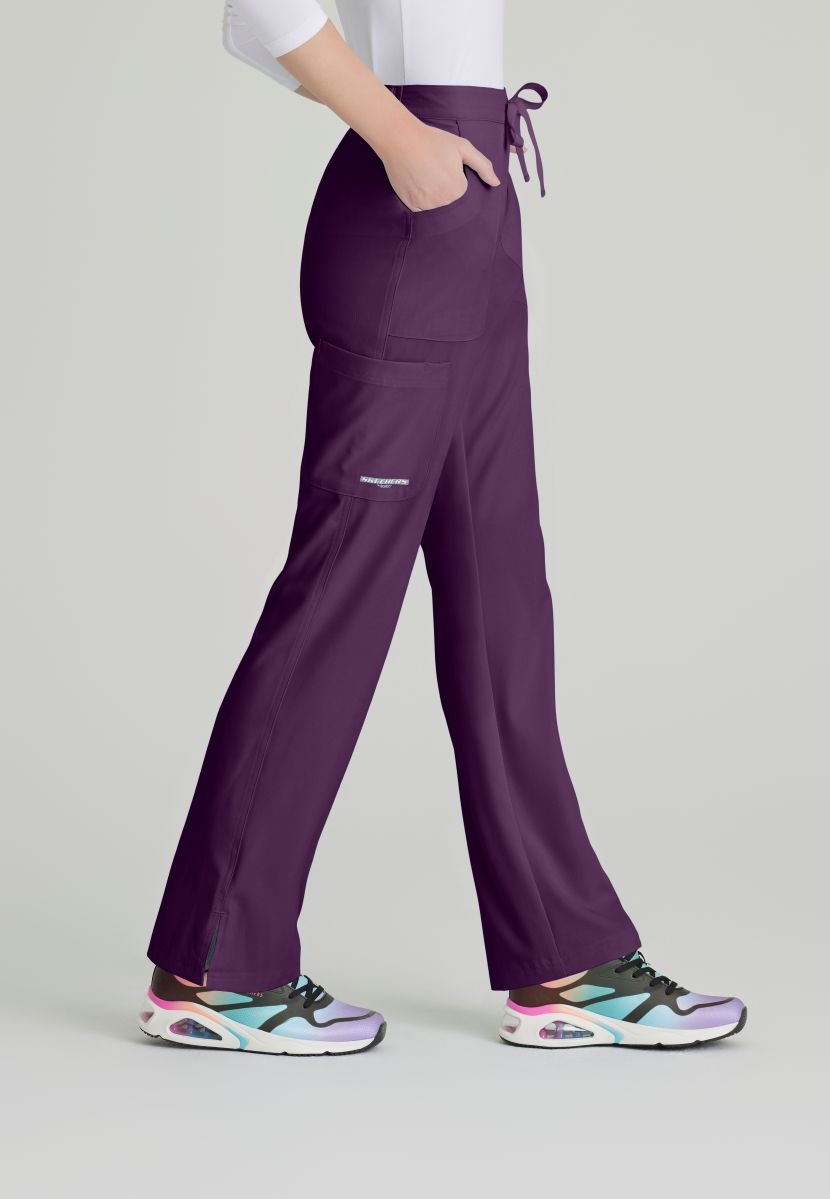 Skechers Reliance 3-Pocket Flat Front Scrub Trousers | Eggplant