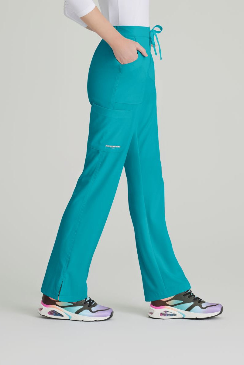 Skechers Reliance 3-Pocket Flat Front Scrub Trousers | Teal