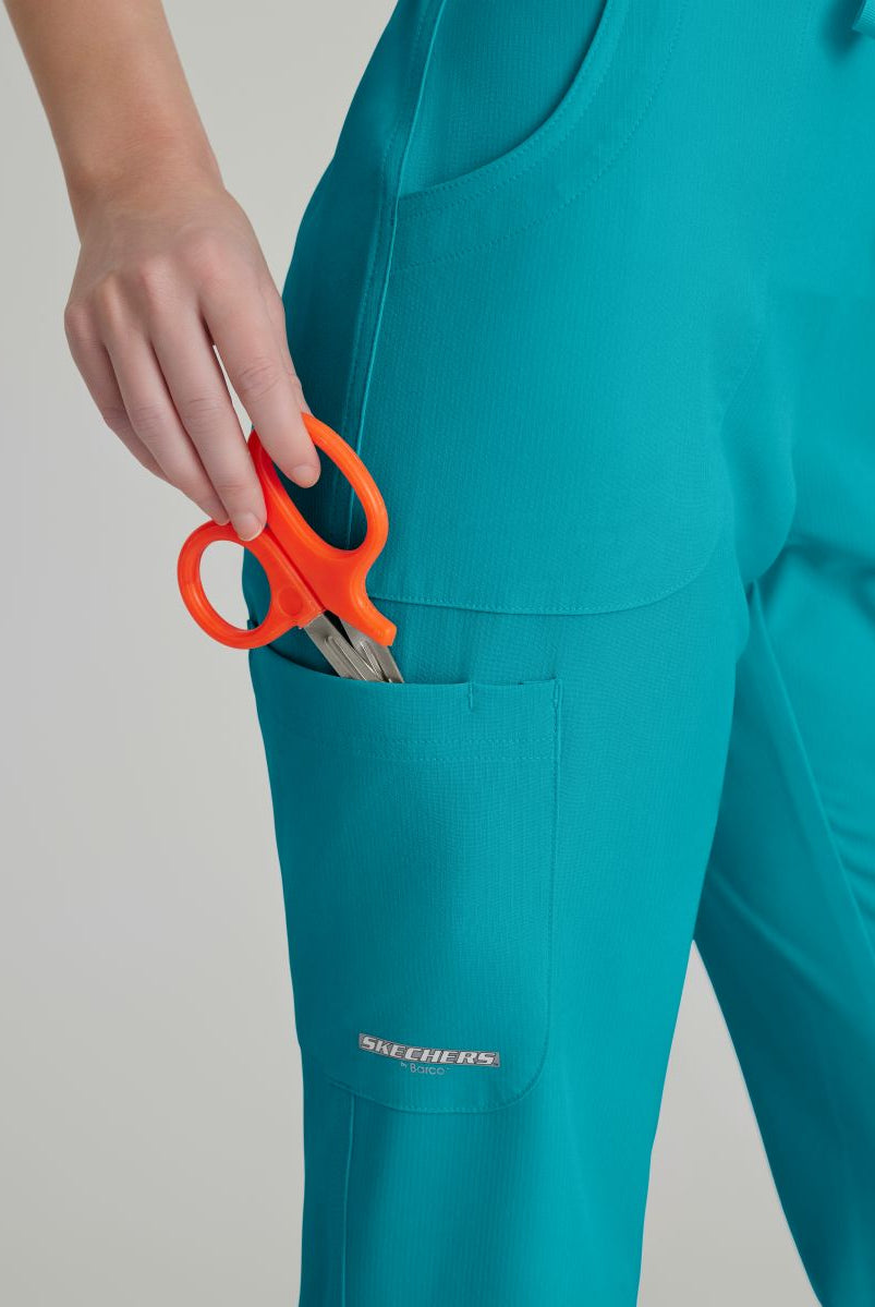 Skechers Reliance 3-Pocket Flat Front Scrub Trousers | Teal