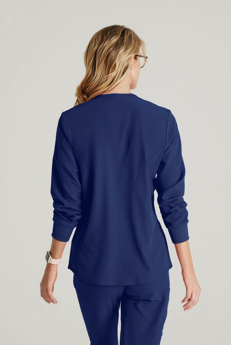 Skechers Women's 2 Pocket Warm-Up Scrub Jacket With Eco-Friendly Stretch Fabric | NAVY