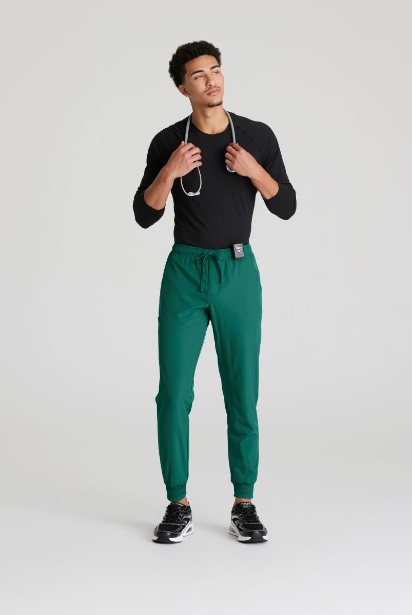 Skecher's Men's Jogger Scrub Pant with Drawstring Elastic Waistband and Cargo Pocket | Hunter Green