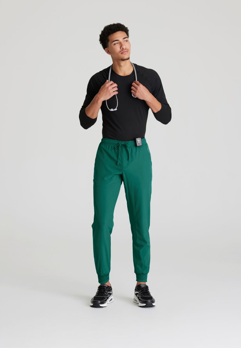 Skecher's Men's Jogger Scrub Pant with Drawstring Elastic Waistband and Cargo Pocket | Hunter Green