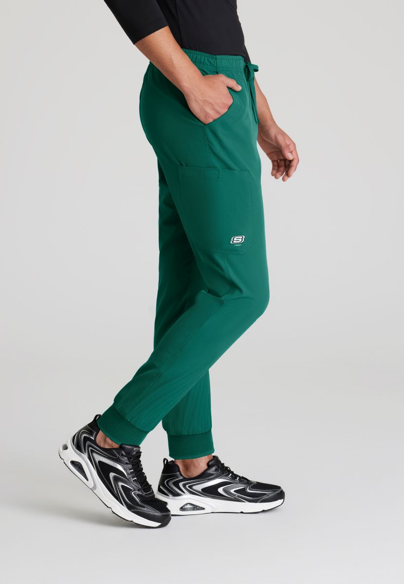 Skecher's Men's Jogger Scrub Pant with Drawstring Elastic Waistband and Cargo Pocket | Hunter Green