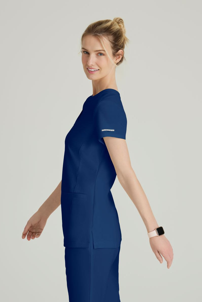 Skechers Women's Coast 2-Pocket Banded Collar Top | NAVY