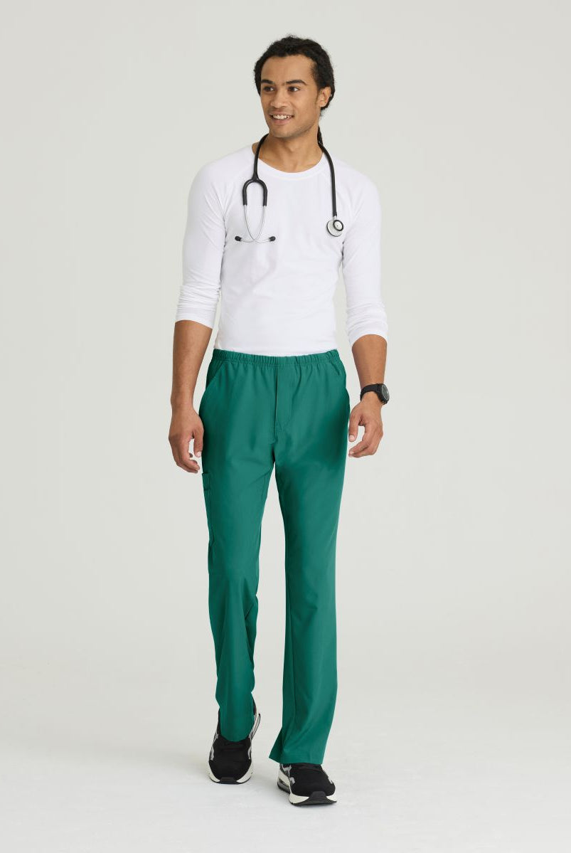 Skechers Male Structure 4 Pocket Elastic Waistband Scrub Trousers | Hunter Green