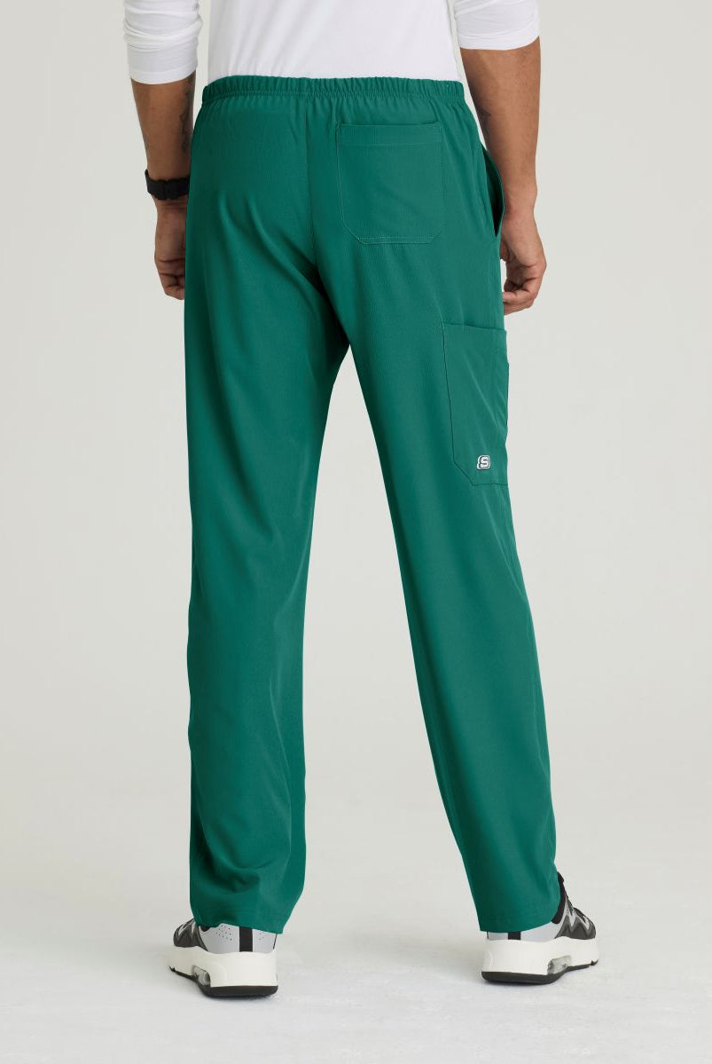 Skechers Male Structure 4 Pocket Elastic Waistband Scrub Trousers | Hunter Green