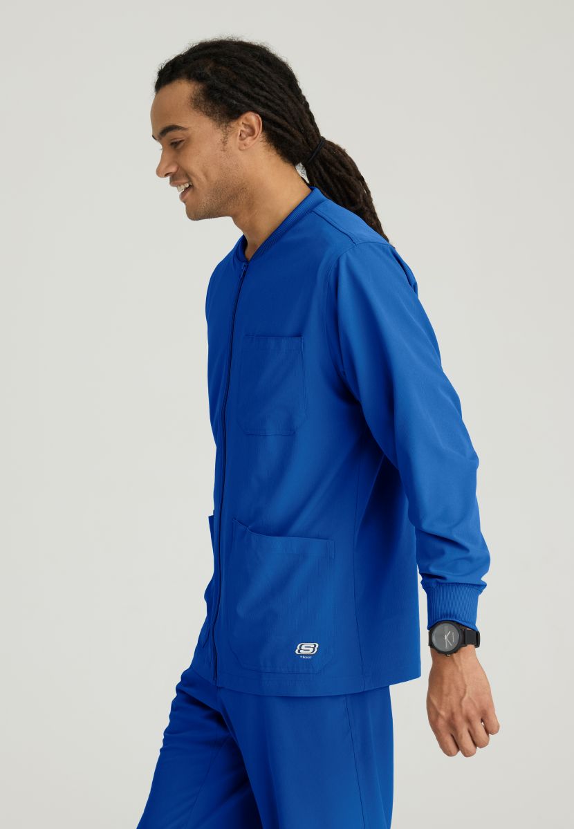 Skechers Men's 3 Pocket Warm-Up Zip Jacket | New Royal