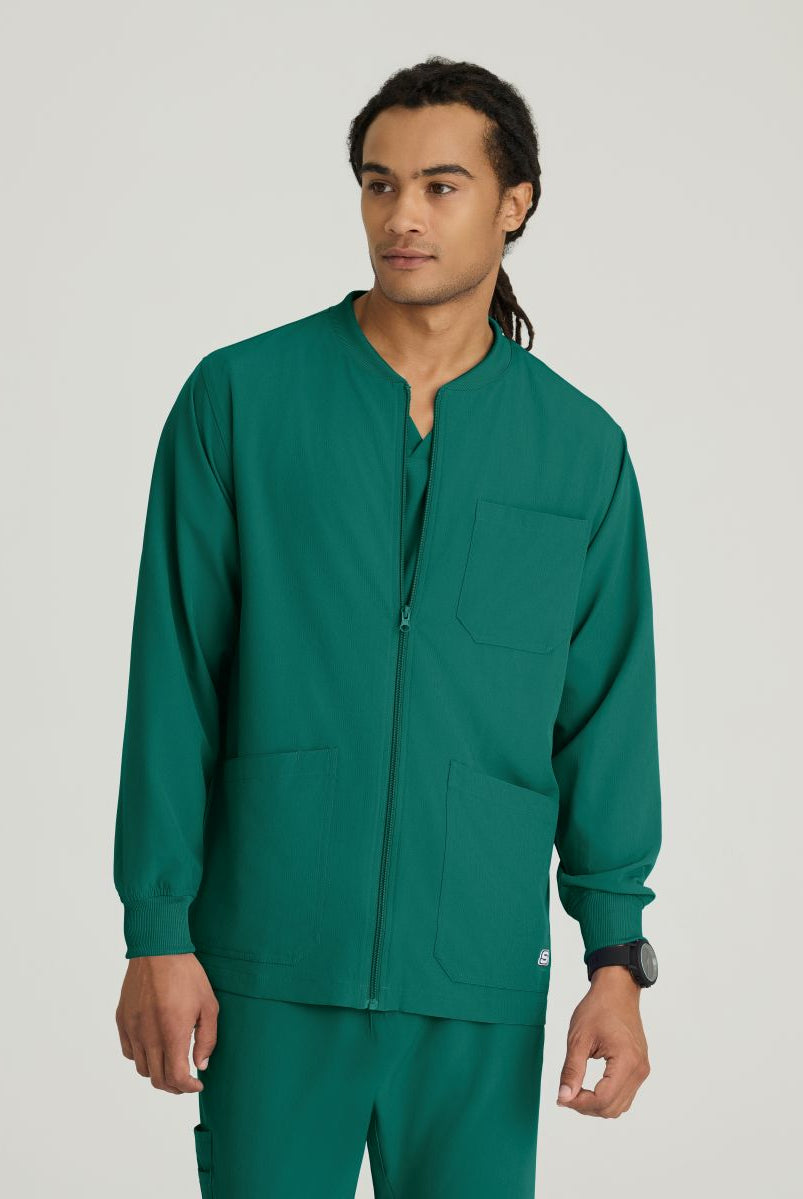 Skechers Men's 3 Pocket Warm-Up Zip Jacket | Hunter Green