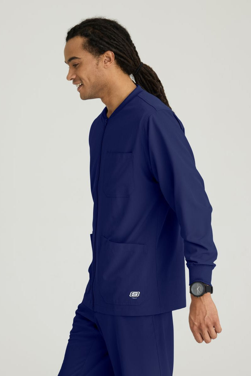 Skechers Men's 3 Pocket Warm-Up Zip Jacket | NAVY
