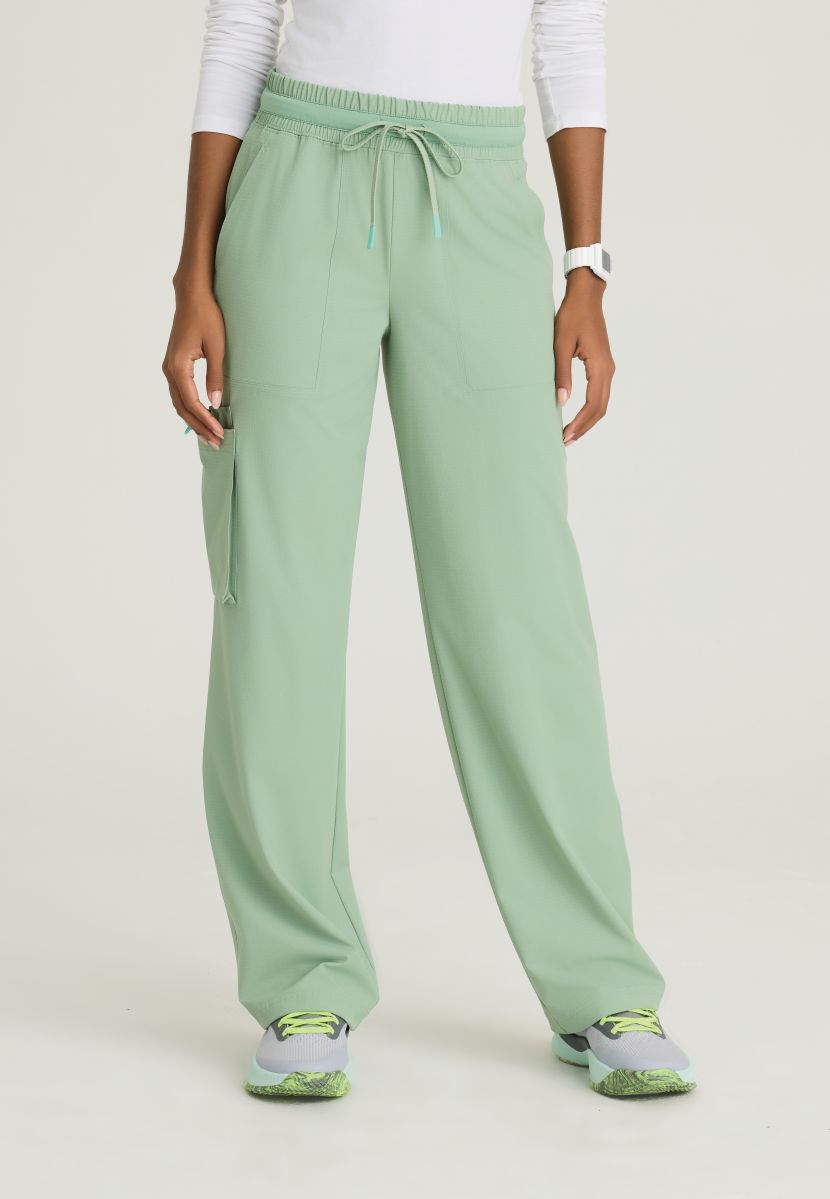 Skechers Scout Women's 5 Pocket Shirred Waistband Wide Leg Pant | Field Green
