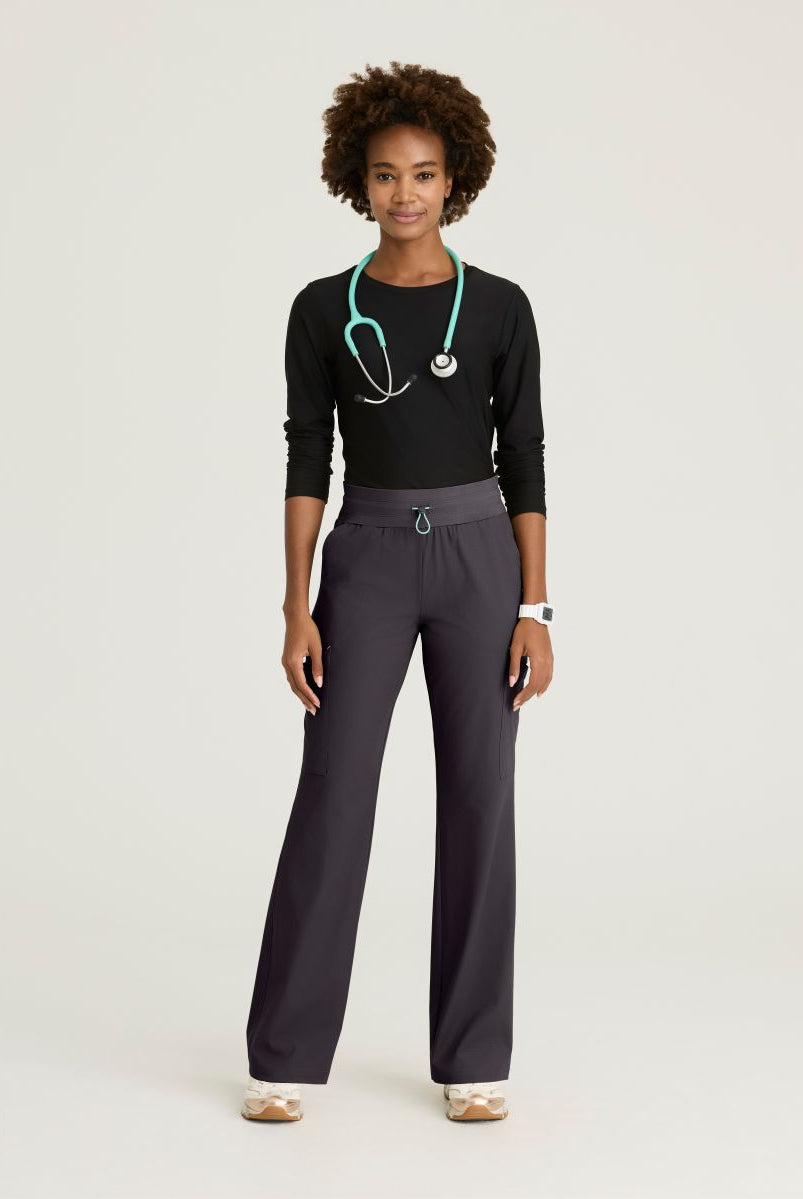 Skechers Explore Women's 5 Pocket Knit Waistband Fit & Flare Pant | Pewter Grey