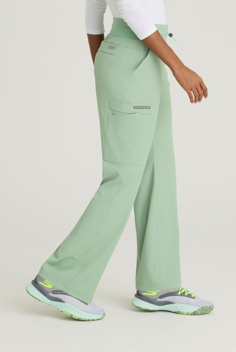 Skechers Explore Women's 5 Pocket Knit Waistband Fit & Flare Pant | Field Green