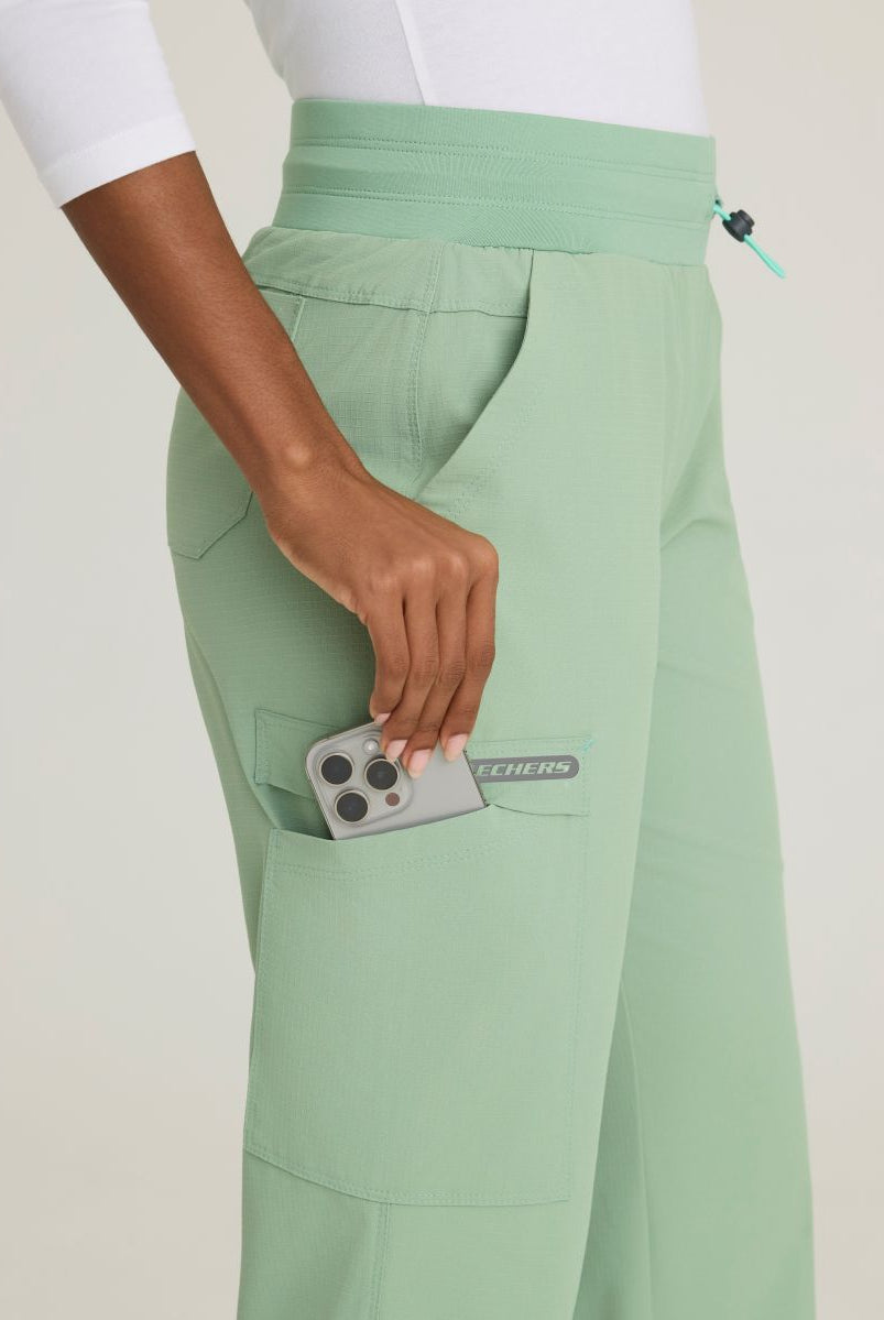 Skechers Explore Women's 5 Pocket Knit Waistband Fit & Flare Pant | Field Green