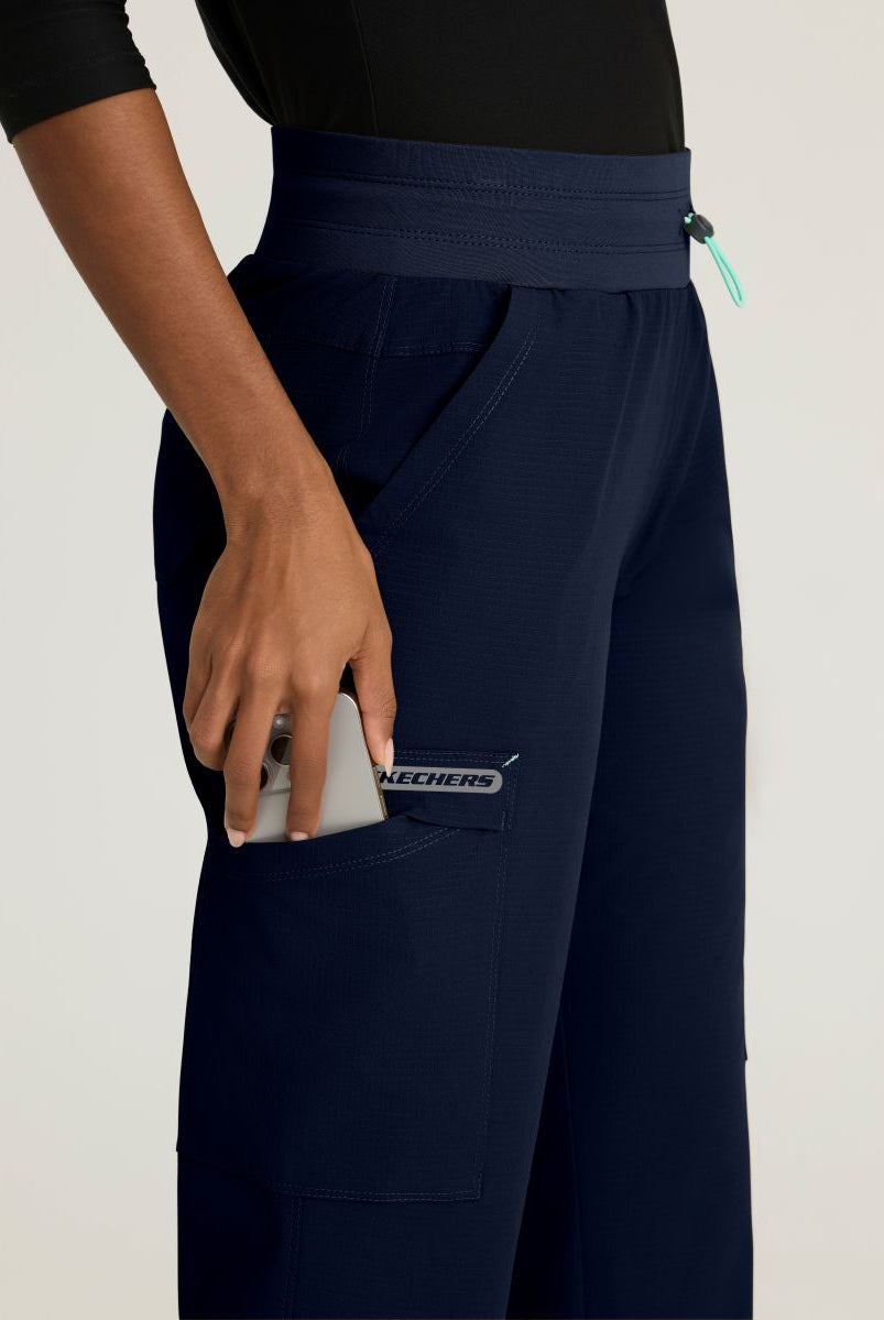 Skechers Explore Women's 5 Pocket Knit Waistband Fit & Flare Pant | NAVY