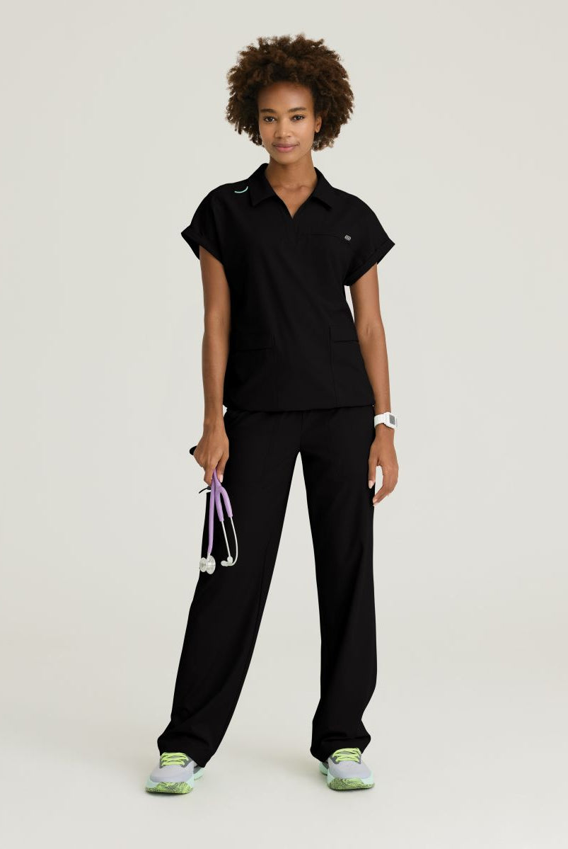 Skechers Charlie Women's 3 Pocket Shirt Collar Dolman Sleeve Top | BLACK