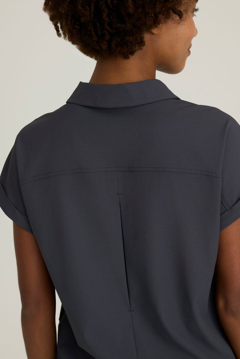 Skechers Charlie Women's 3 Pocket Shirt Collar Dolman Sleeve Top | Pewter Grey