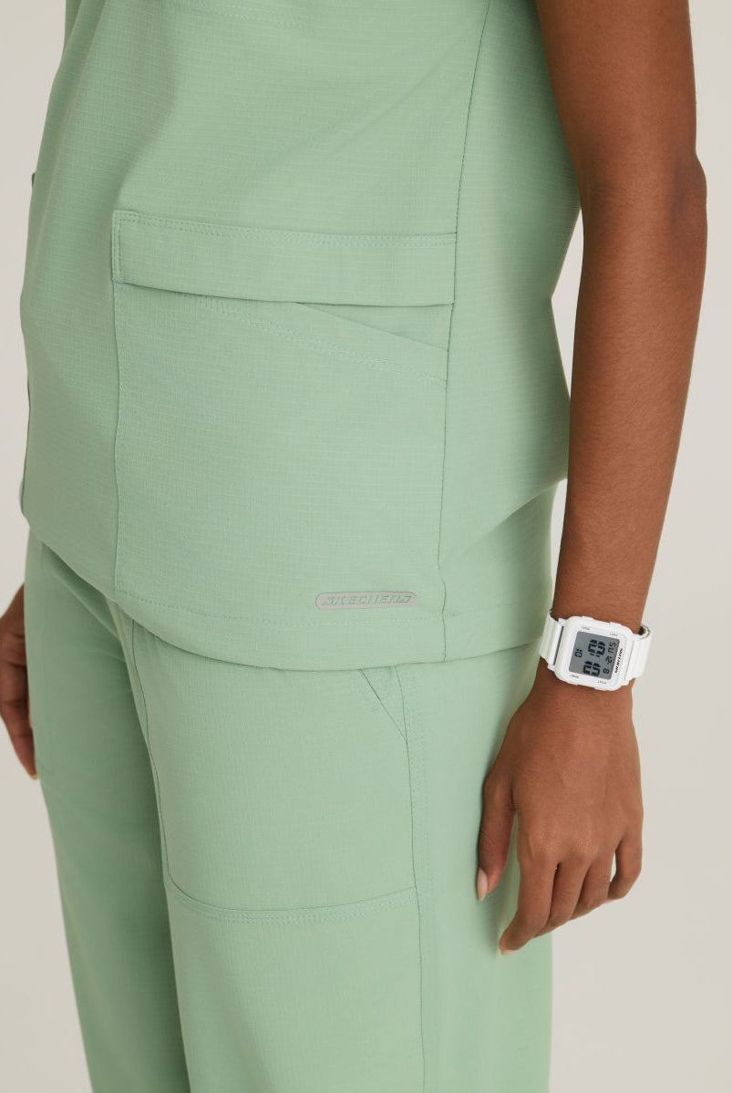 Skechers Charlie Women's 3 Pocket Shirt Collar Dolman Sleeve Top | Field Green