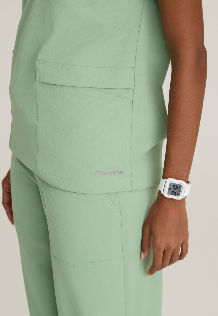 Skechers Charlie Women's 3 Pocket Shirt Collar Dolman Sleeve Top | Field Green