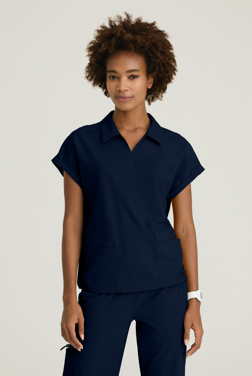 Skechers Charlie Women's 3 Pocket Shirt Collar Dolman Sleeve Top | NAVY