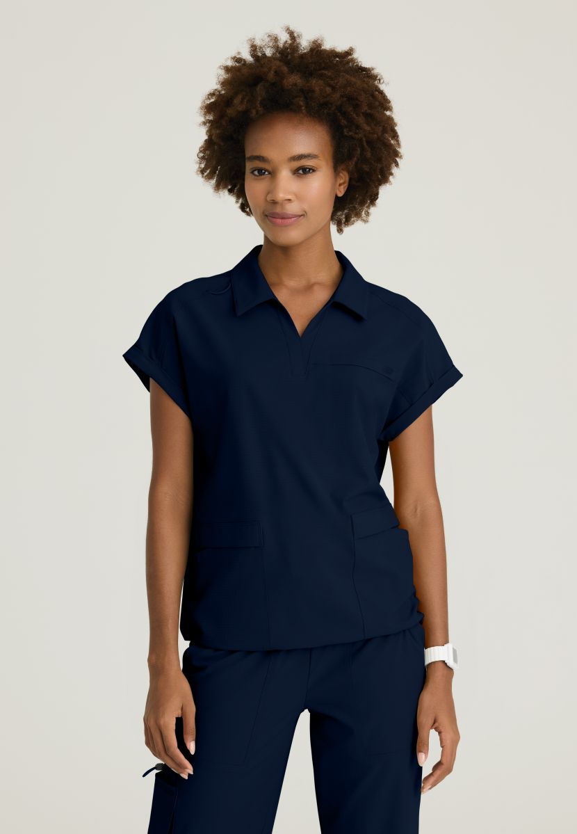 Skechers Charlie Women's 3 Pocket Shirt Collar Dolman Sleeve Top | NAVY